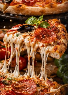 Ofenfrische Pizza